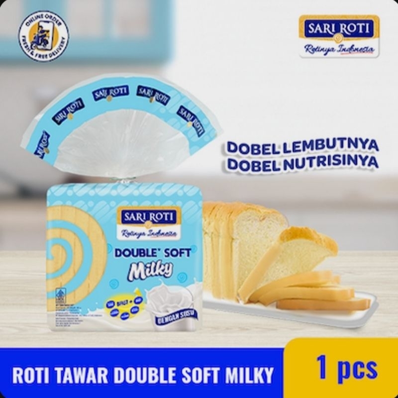 Jual SARI ROTI Tawar Double Soft Milky Lembut Sehat Bernutrisi | Shopee ...