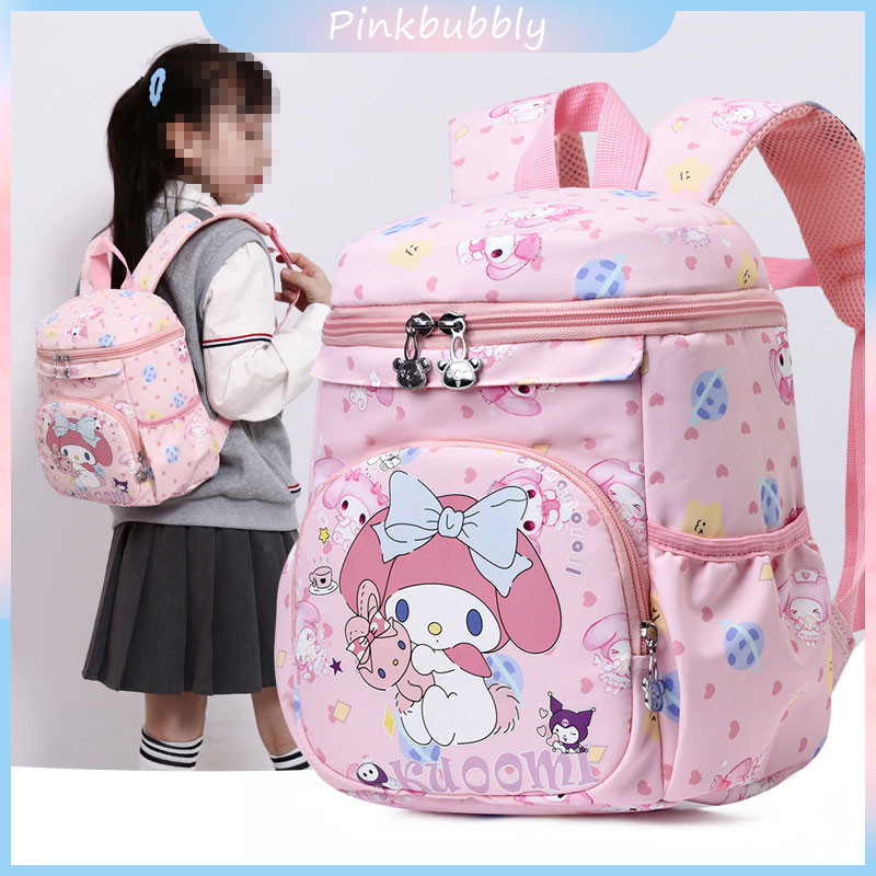 Pinkbubbly.Tas Sekolah Anak Perempuan Kuromi/ Cinnamorol Melody Ball/Dinosaurus biru kerajaan Ransel TK Backpack Backpack Sekolah Dasar Ransel Tas sekolah ransel mini