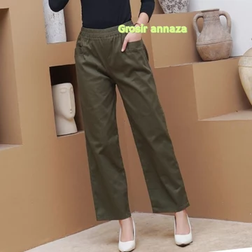 TERLARISS! Celana Kulot KOREA Wanita Jumbo Bahan Melar Korean Long Pants Celana Korean Style