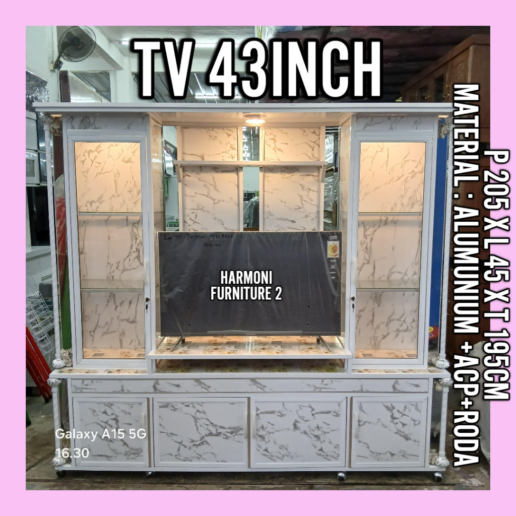 Jual BUFET TV 43 INCH ALUMUNIUM ACP RODA BUFET TV ALUMUNIUM ACP RODA 43 ...