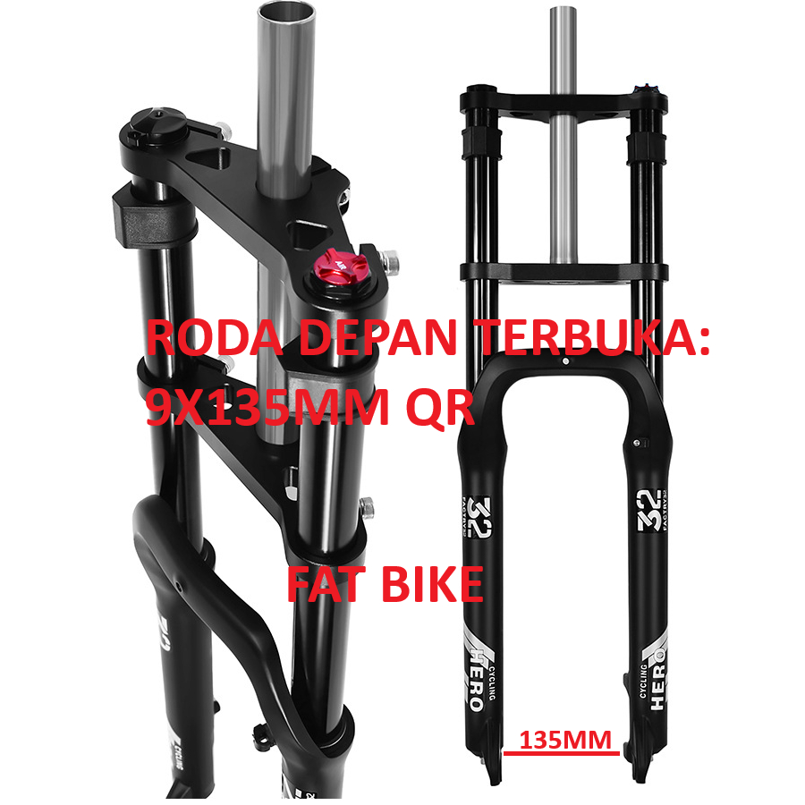 Fork FAT BIKE DH AIR 26 HERO DOWNHILL angin udara garpu sepeda Double Crown  DOWN HILL am fr oversize