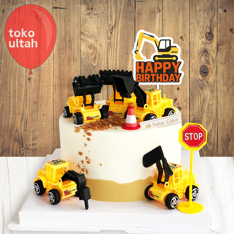 Jual Topper Kue Tema Mobil Konstruksi Rambu Jalan Hiasan Ulang Tahun ...