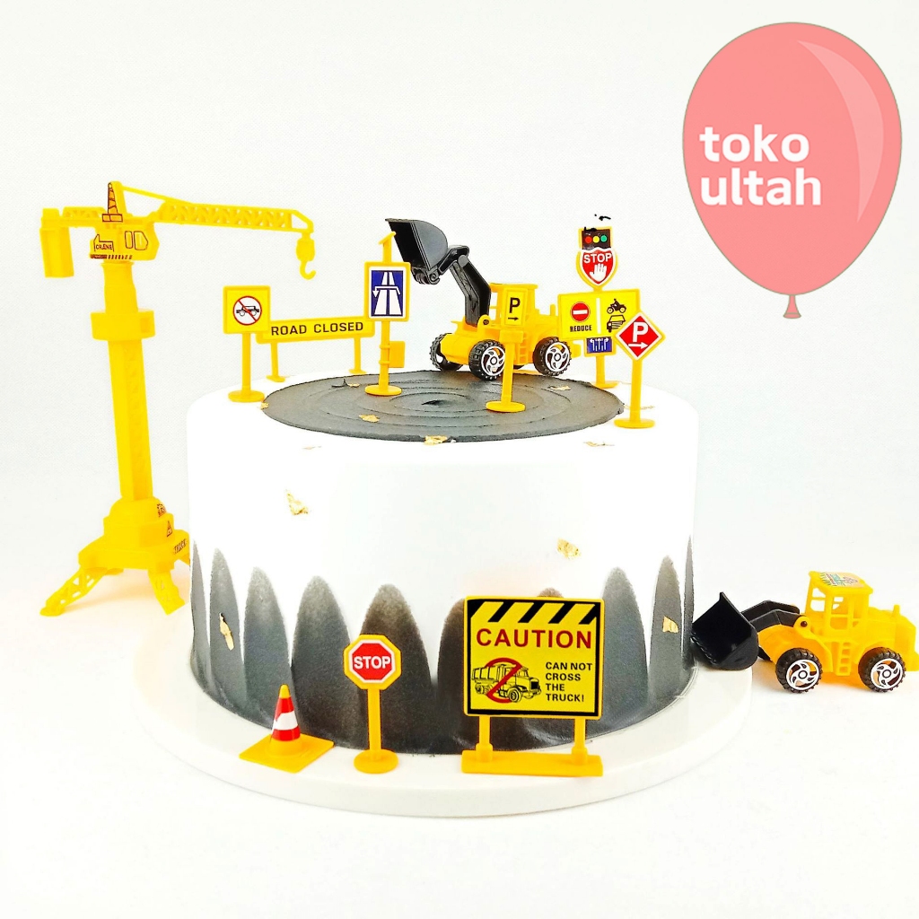 Jual Topper Kue Tema Mobil Konstruksi Rambu Jalan Hiasan Ulang Tahun ...