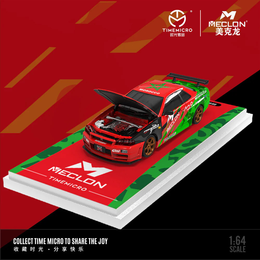 Jual Time Micro 1:64 Nissan GT-R R34 MECLON (3 Versions) | Shopee Indonesia