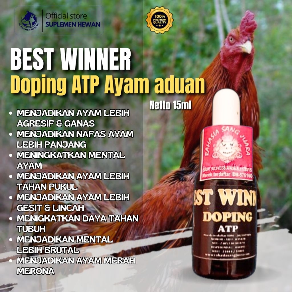 Jual Best Winner Doping ATP Ayam Aduan 15ml Suplemen Tambahan