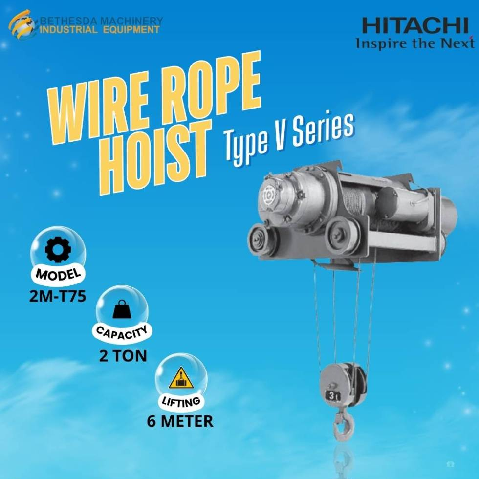 Jual Hitachi Electric Wire Rope 2Ton Panjang Seling 6 12 meter | Shopee ...