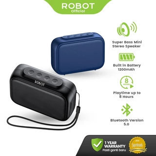 Speaker Bluetooth Robot RB100 Bluetooth 5.0 TWS Hi-Fi Sound Portable Audio Wireless Super Bass Mini Stereo Original - Garansi 1 Tahun