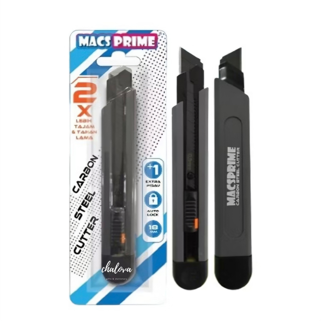 Jual [PCS] CUTTER STEEL CARBON MACSPRIME 18MM FREE EXTRA PISAU AUTOLOCK ...