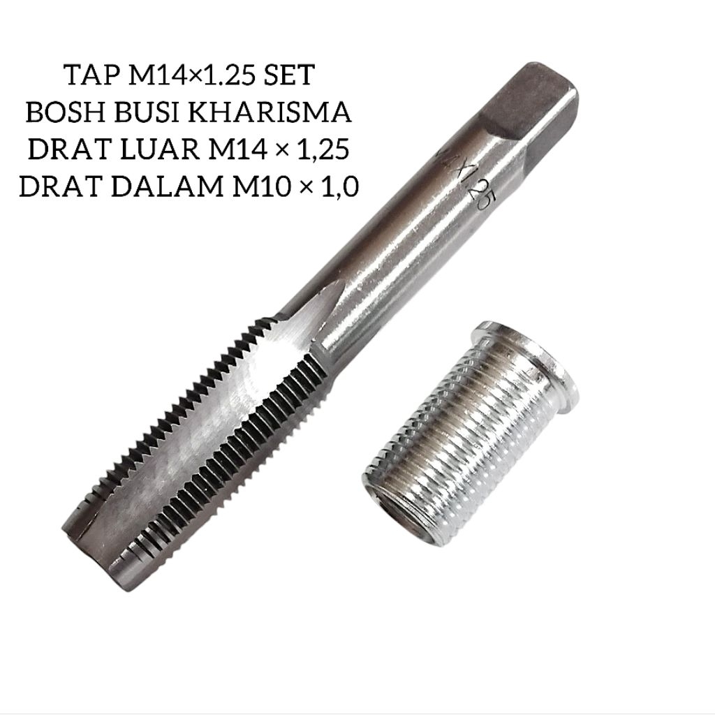 Jual Tap M14×1.25 Set Bosh Drat Busi Kharisma Panjang M14 × M10 ...