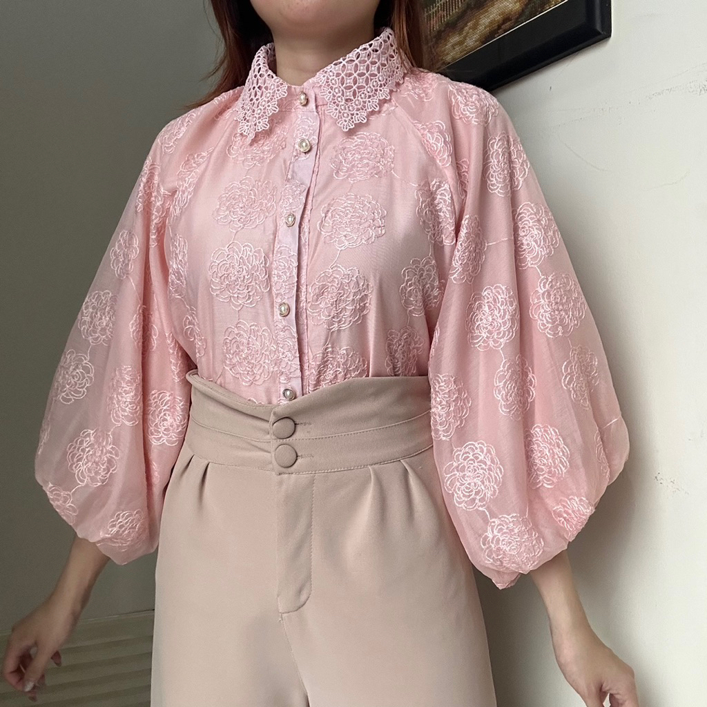 Liliana Top Organdi Bordir Korean Style By Biel foto 1