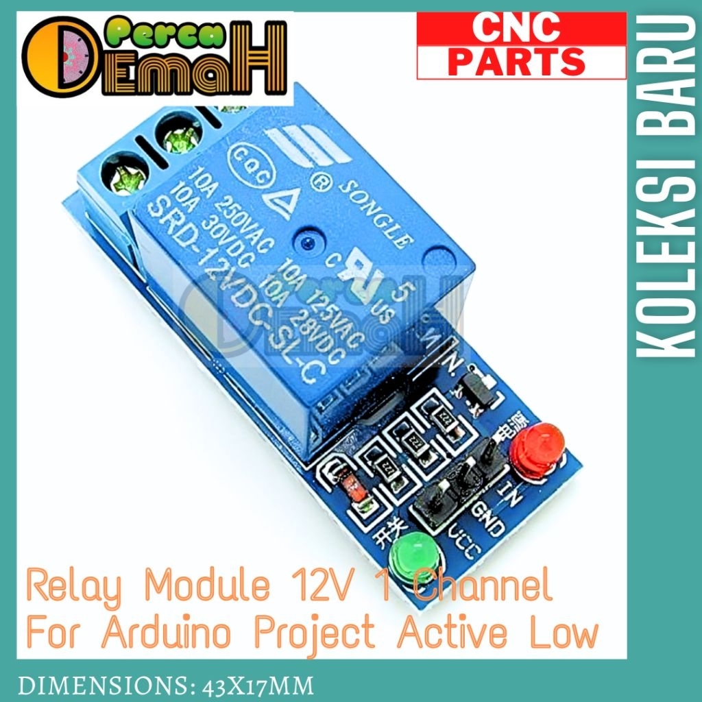 Jual Relay Module 12V 1 Channel For Arduino Projects Low Level ...