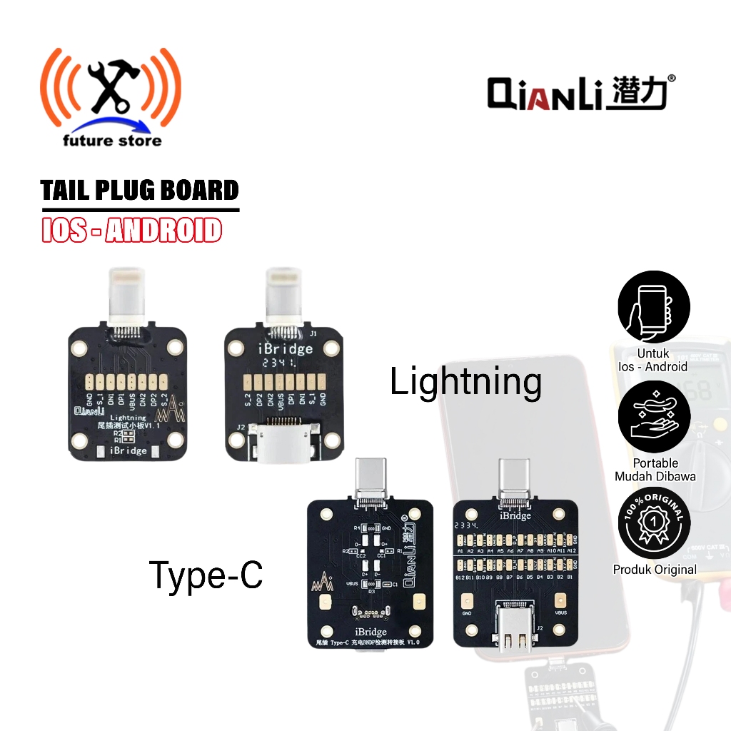 Jual QIANLI iBridge Lightning Tail Plug Detection Board - QIANLI ...
