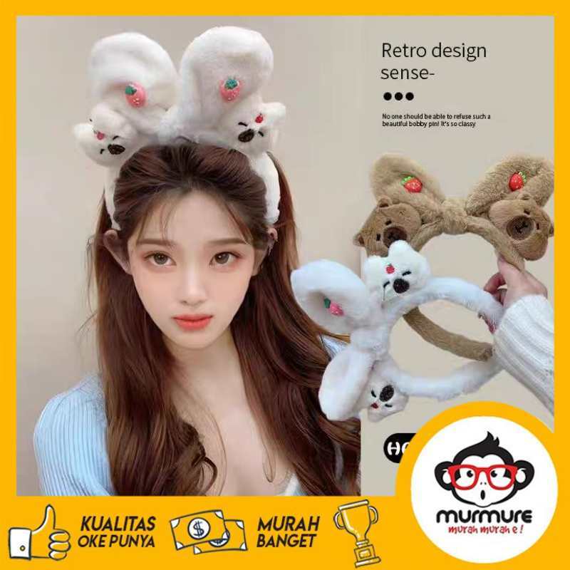 Jual MURMURE | BANDO CAPYBARA FUR LEMBUT HAIRBAND BULU BANDANA PITA ...