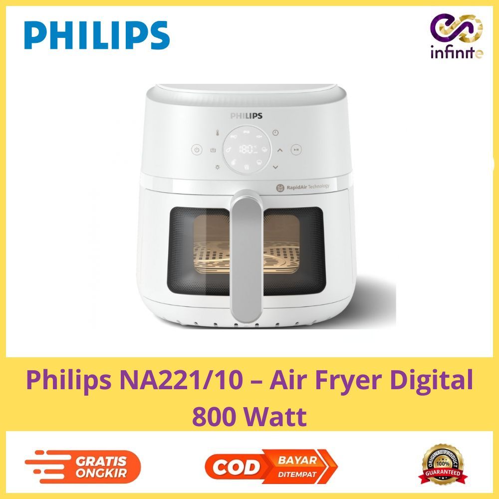 Jual Philips NA221/10 – Air Fryer Digital 800 Watt 4.2 Liter White ...