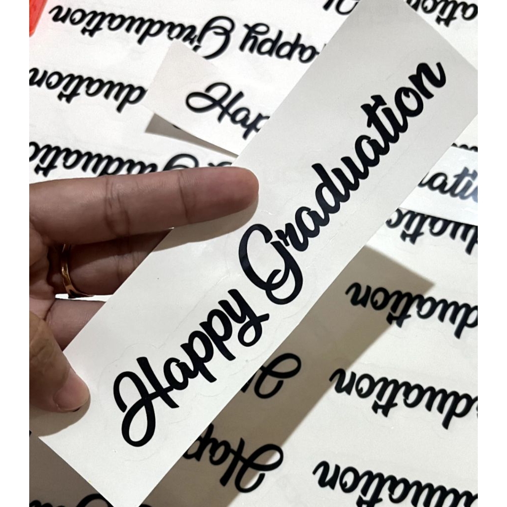 Jual Stiker Vinyl Graduation transparan Warna Hitam + Cutting | Shopee ...