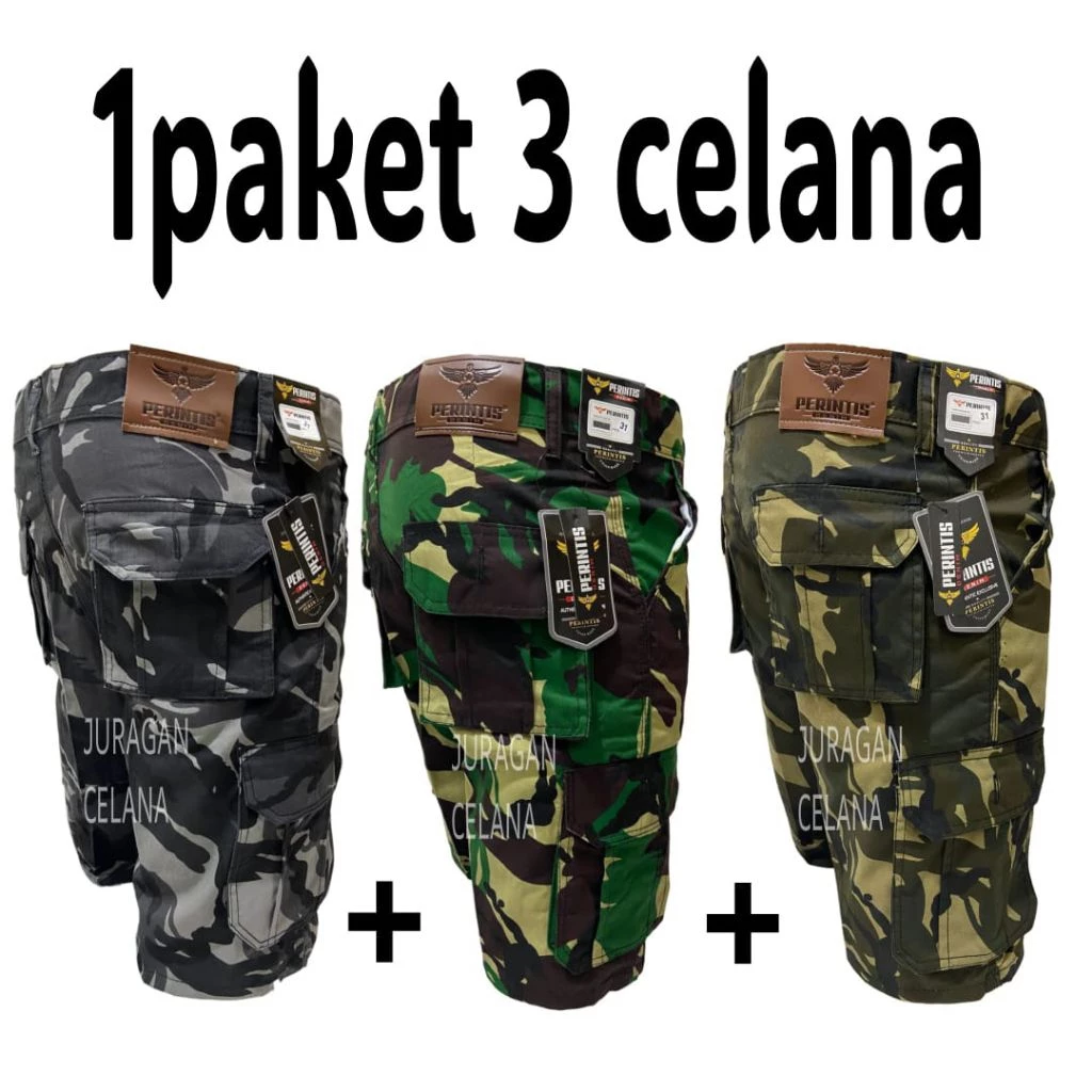 Celana Cargo Loreng Pendek Pria Terlaris