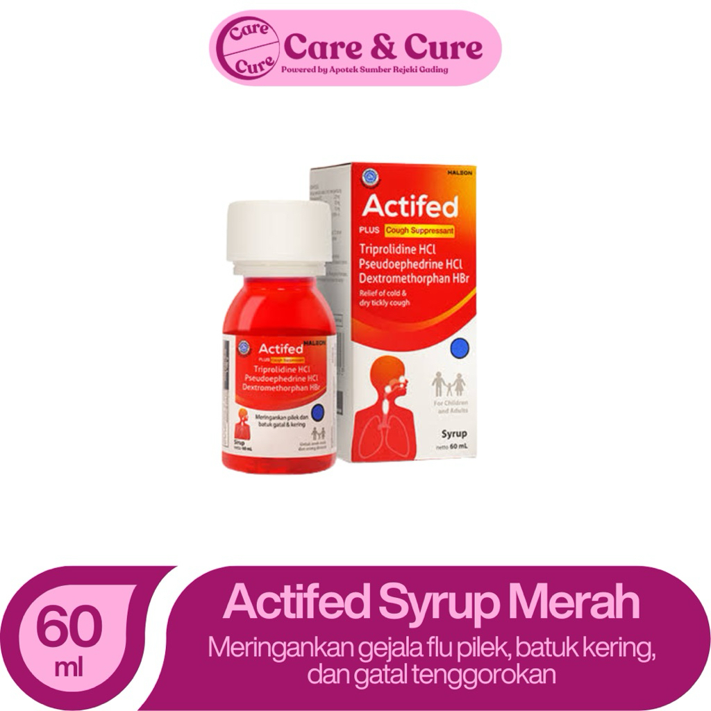 Jual Actifed Syrup Merah (60 ml) - Sirup Tenggorokan Kering dan Flu ...