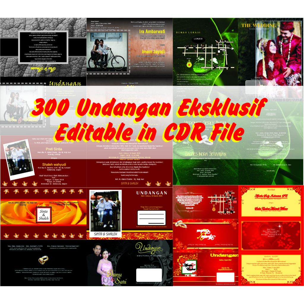 Jual 300 Desain Undangan Editable Siap Cetak in CDR I percetakan I ...