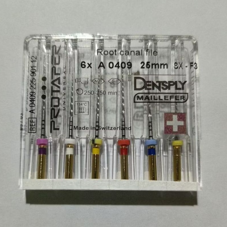 Pack De 6 Fichiers Rotatifs ProTaper Universal Dentsply - NiTi, 25mm, Tailles SX à F3