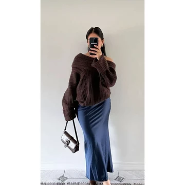 Rosehil Rok Satin Maxi Wanita Premium Rok Panjang Elegan Bahan Tebal Mengkilap