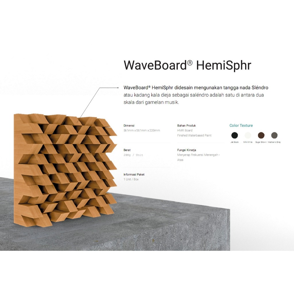 Jual Panel Akustik Diffuser / WaveBoard HemiSphr memecah frekuensi ...
