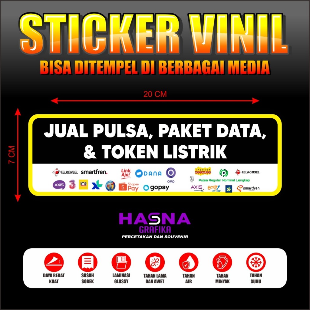 Jual Stiker / Sticker Jual Pulsa, Paket Data dan Token Listrik | Shopee ...