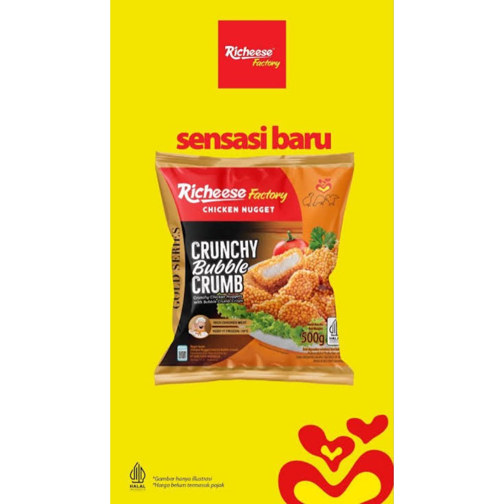 Jual nugget Richesee factory crunchy bubble crumb 500gr | Shopee Indonesia