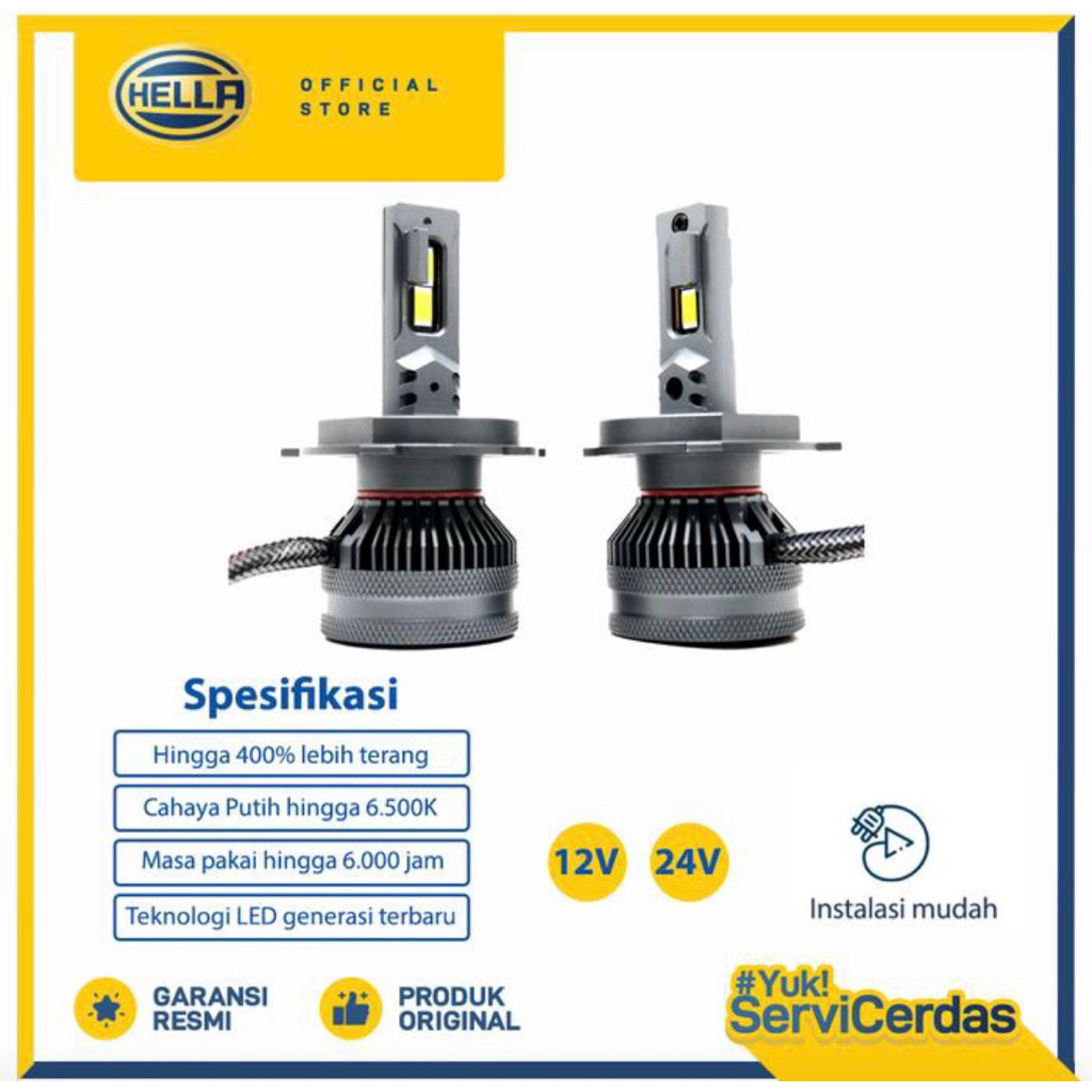 Jual Lampu LED Hella HL Rally Head Lamp H4 / 65 Watt Set | Shopee Indonesia