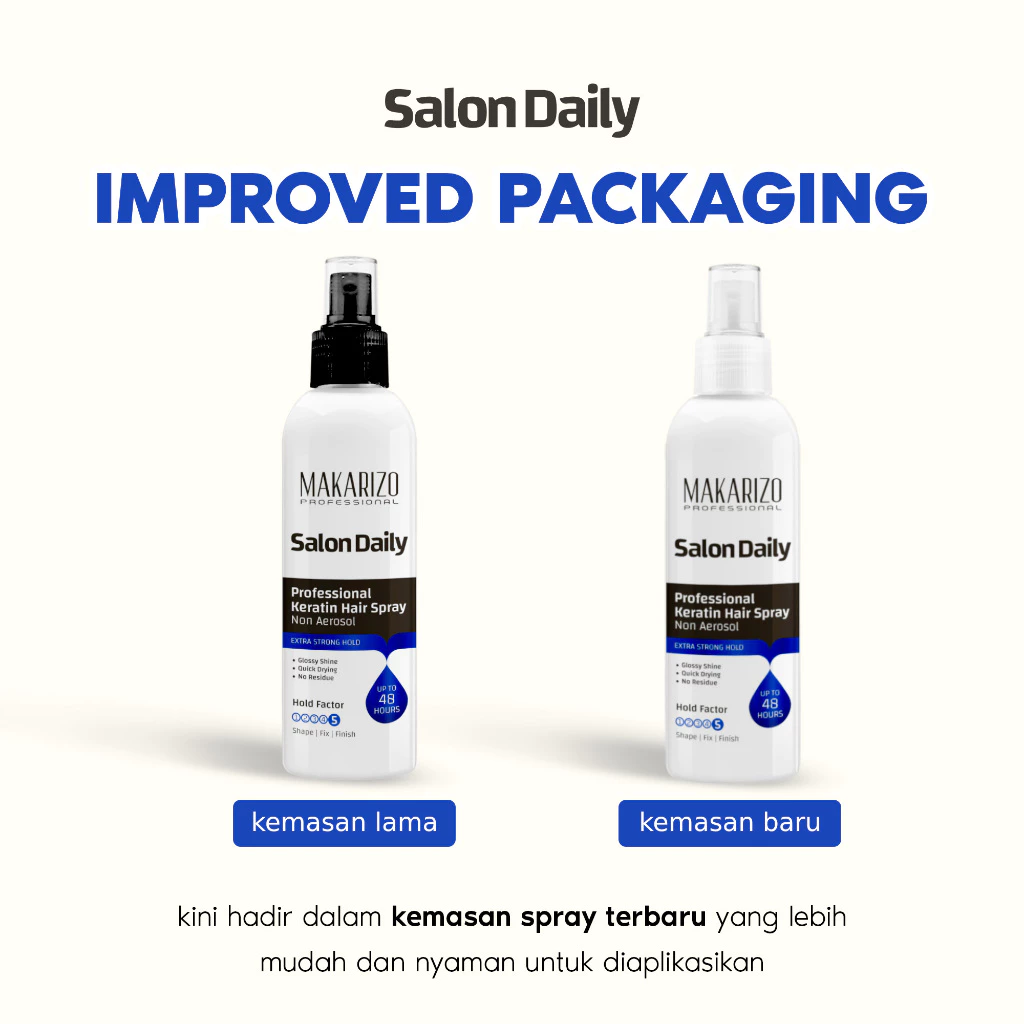 Semburan Sprei Rambut Keratin Profesional Salon Daily Non Aerosol Extra Strong Hold 200 mL