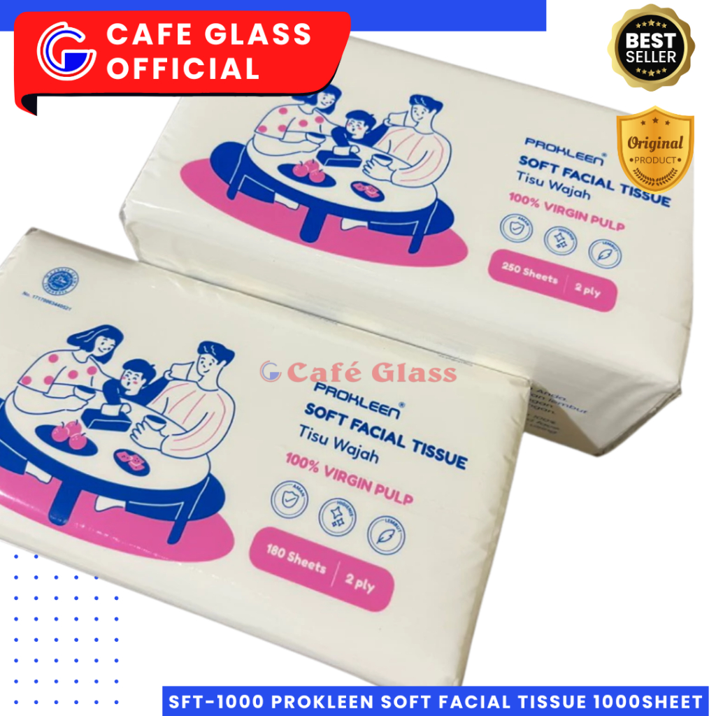 Tisu Wajah Lembut - Sft-1000 Prokleen Soft Facial Tissue 1000 Sheet - Tisu Kering Ukuran Besar Pack