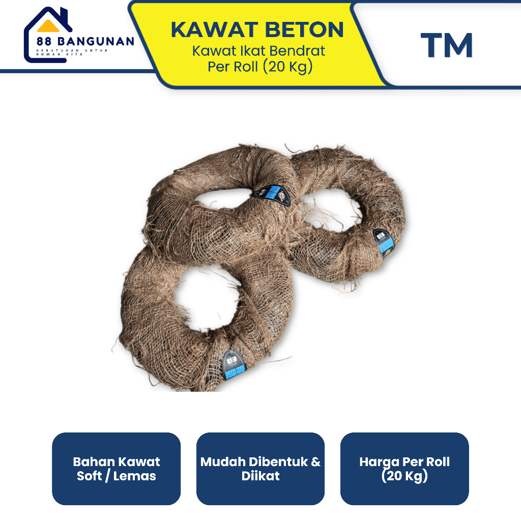 Jual Kawat Bendrat / Kawat Beton / Kawat Ikat Besi | 20 Kg per Roll ...