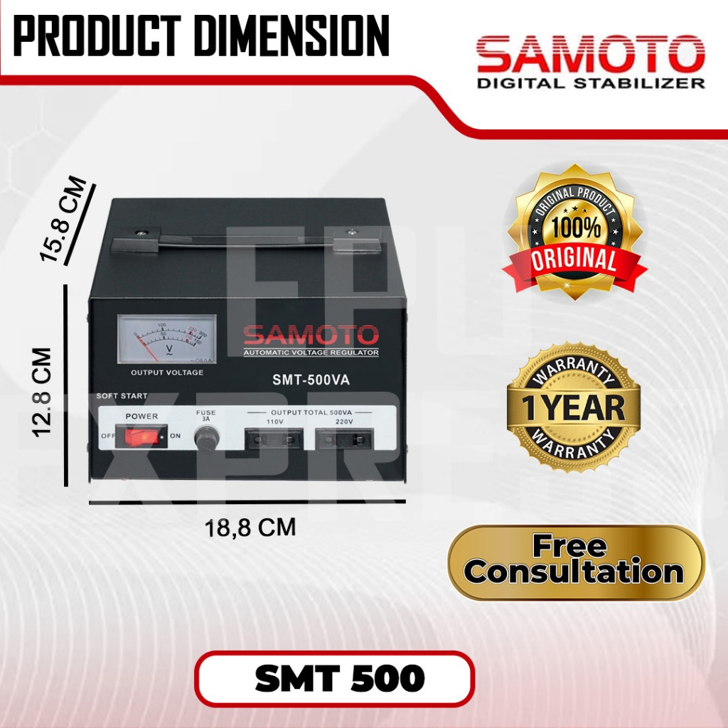 Jual Stabilizer Samoto stabiliser 500 VA Stavol Listrik SMT Svc Avr ...