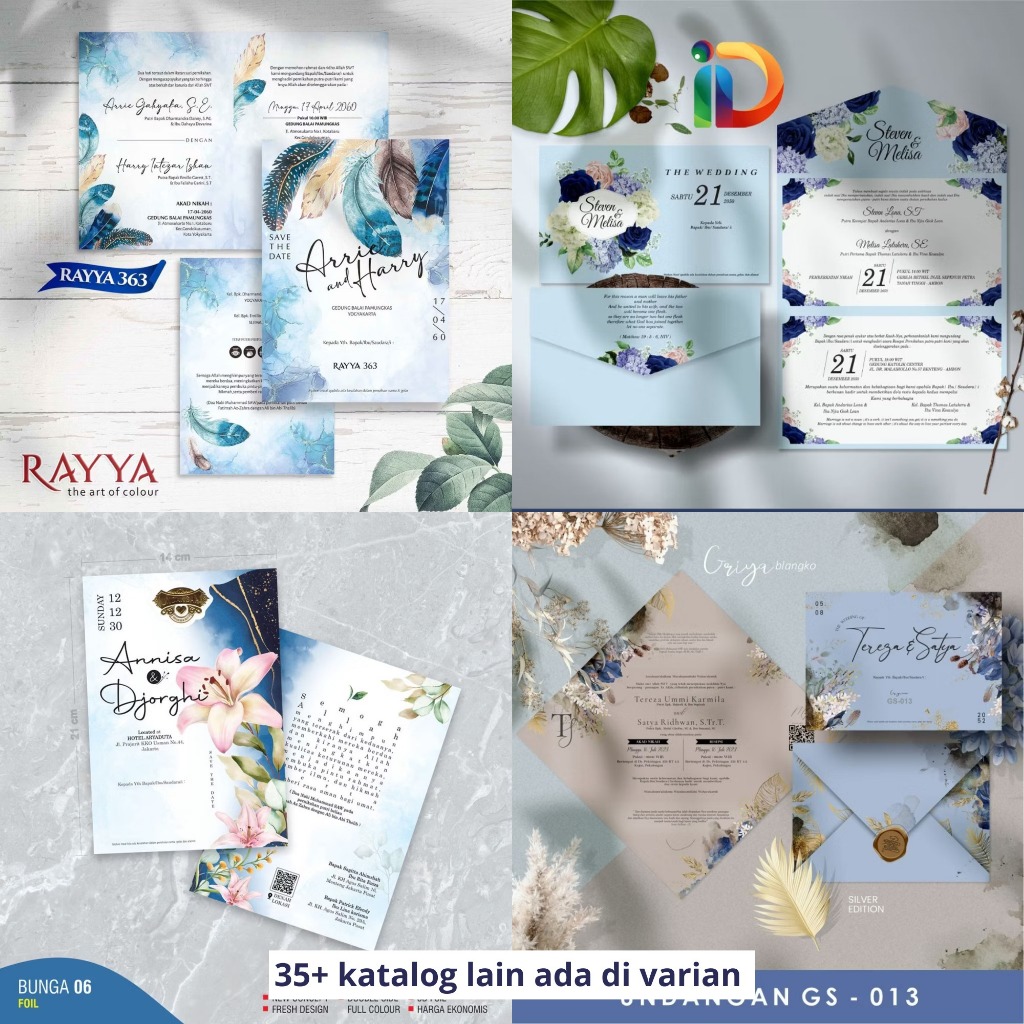Jual [BISA COD] Undangan Pernikahan Tema Biru Murah Aesthetic Desain ...
