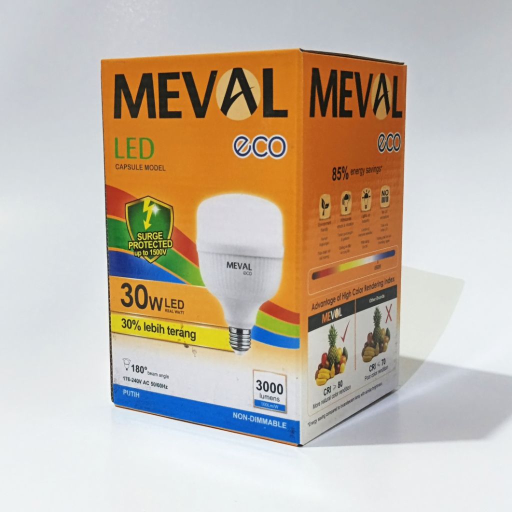 Jual Meval LED Eco kapsul 30,40,50 Watt Coolday light (Putih/6500K ...