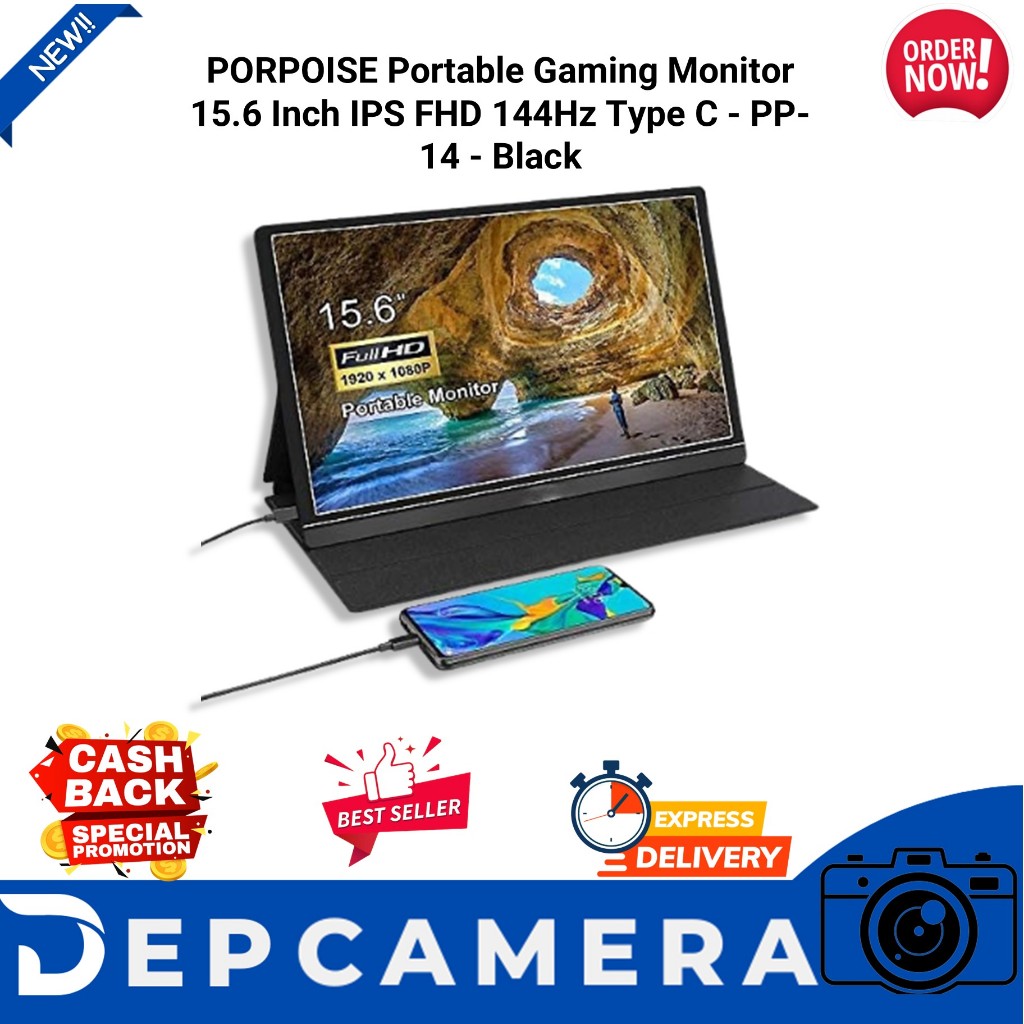Jual PORPOISE Portable Gaming Monitor 15.6 Inch IPS FHD 144Hz Type C ...