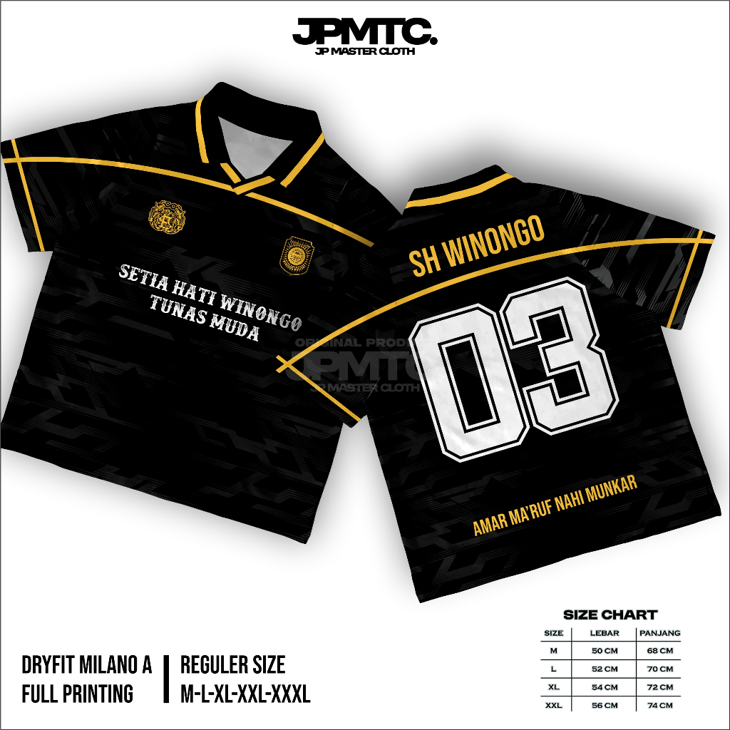 Jual Jersey Kerah PSHW Hitam List Kuning Full Printing Material Dryfit ...