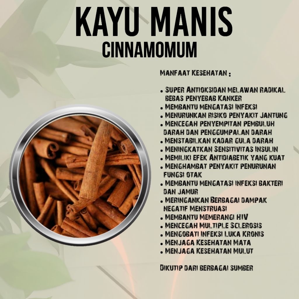 KAYU MANIS 100/200/300 Kapsul•Diabetes,HIV,Penurunan Fungsi Otak, Sclerosis,Kesehatan Mata dan Mulut