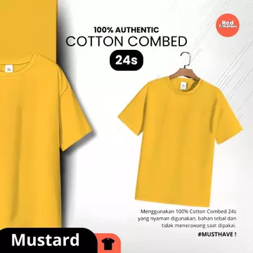 Kaos Polos Lengan Pendek 24S Soft Cotton Combed Premium