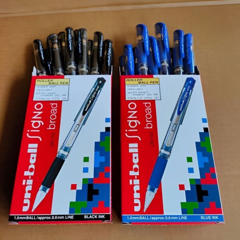 Uni-ball Signo UM-153 - 6 Ricariche Per Penna A Sfera, Punta 1.0 Mm, Inchiostro Gel Blu, Super Ink