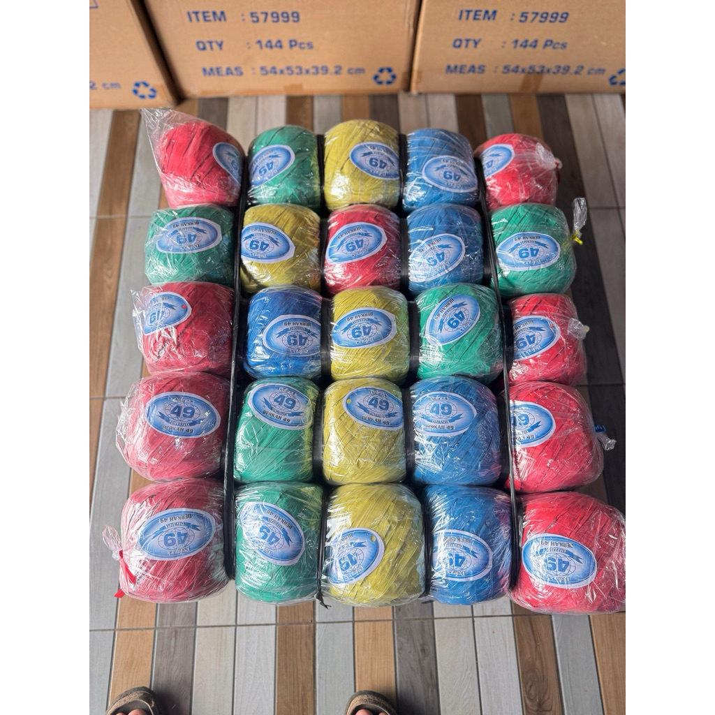 Jual TALI RAFIA 1 BAll ISI 10pcs MIX WARNA,TEBAL | Shopee Indonesia