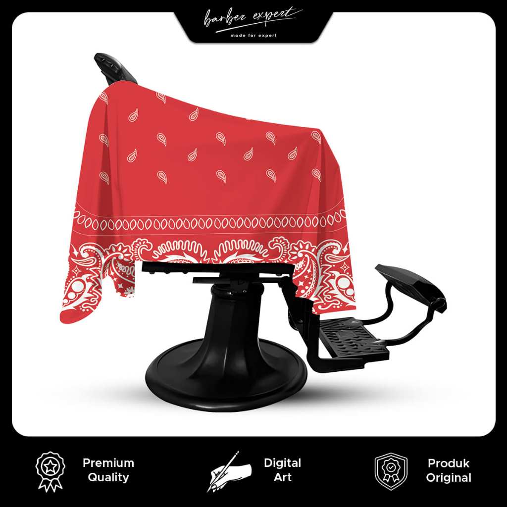 Jual Cape Barber Expert Premium Motif Bandana Red Limited Edition Kain ...