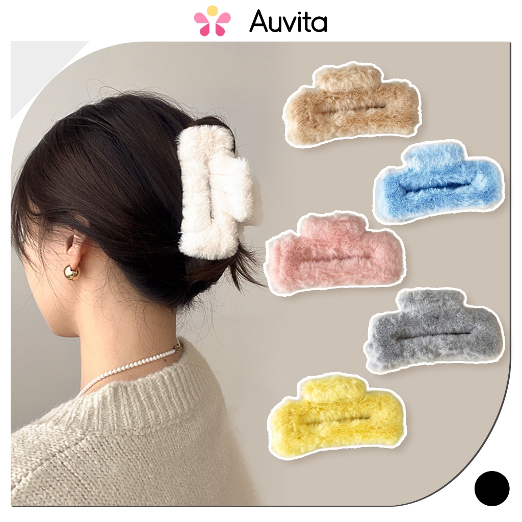 Jual Auvita Jepit Rambut Bulu Bulu Fluffy Aksesoris Rambut Jedai Kotak ...