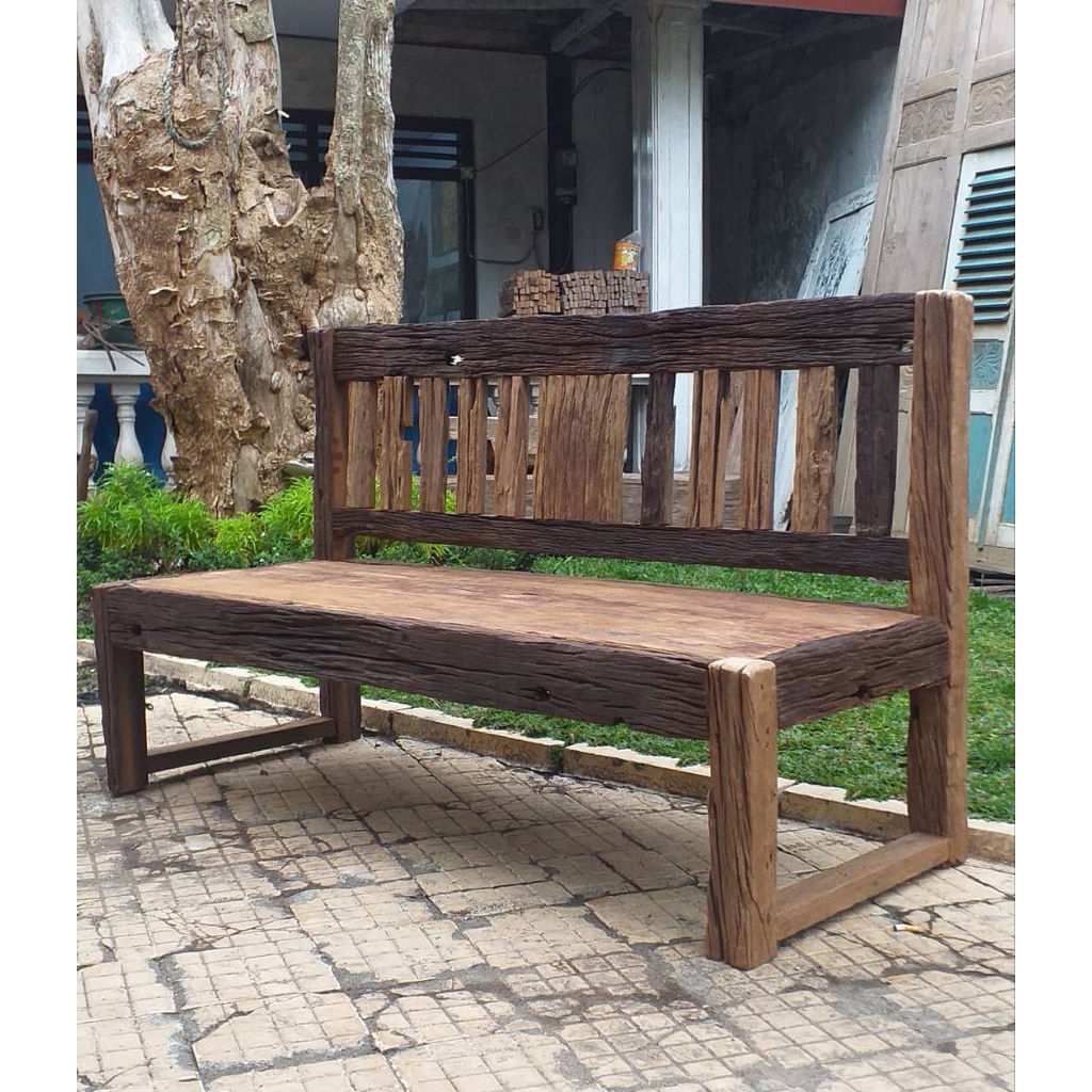 Jual Kayu Lama Bangku Bench kayu iati rustic lawasan | Shopee Indonesia