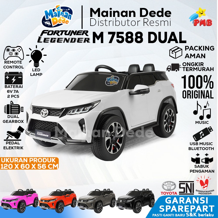 Mainan Mobil Aki Anak Toyota Fortuner Legender PMB 7588 M7588 M-7588  M-7588B Lisensi Official Licensed By Toyota Indonesia Mainan Anak Laki Laki 