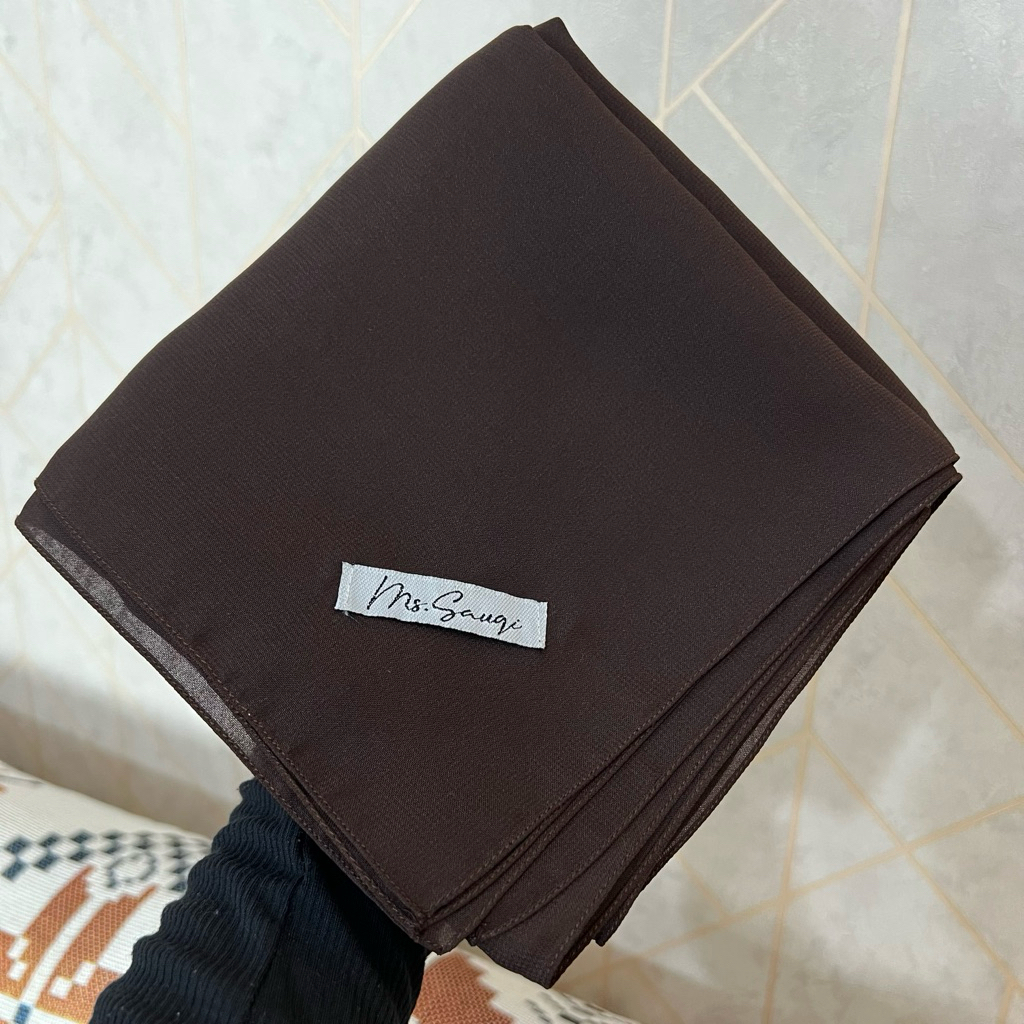 POLYCOTTON Syari 130cm Hijab Segiempat Polos Jumbo Kerudung Square