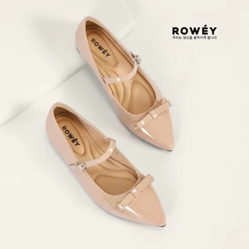 Rowey Sepatu Flat Wanita Korea Kyoto Kulit Anti Slip