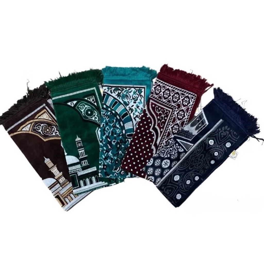 Grosir 10 pcs Sajadah Turkiye Beludru Halus Tebal Empuk 53x105cm|Souvenir Haji Umroh Hajatan Tahlil