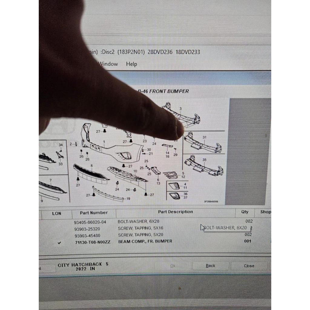 Jual beamcomp tulang bumper depan honda city hatchback 2021 2022 2023 ...