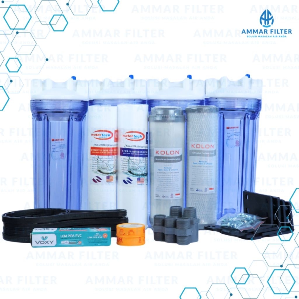 Jual Paket Filter Air Kotor dan Bau 4 tahap Nanotec Eugen 10 inch ...