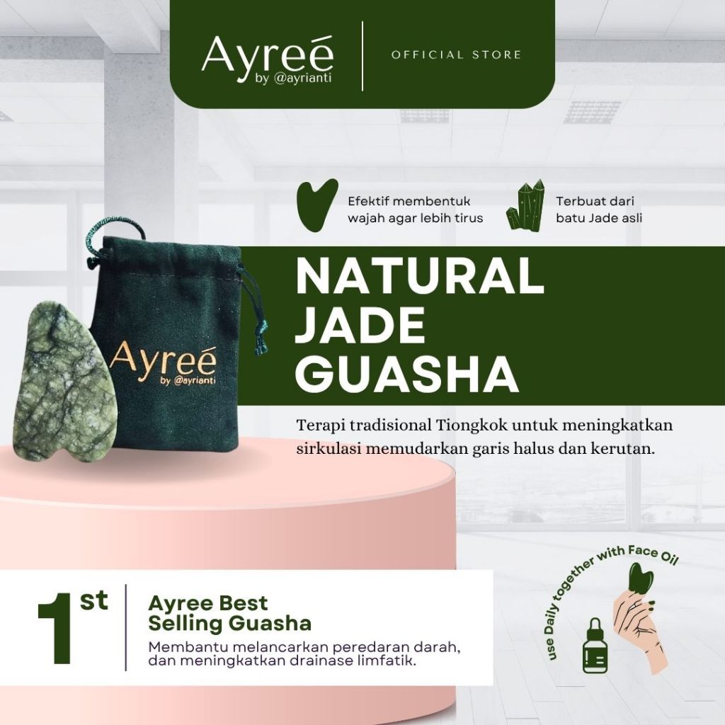 Jual Ayree Natural Jade Guasha - Alat Pijat Wajah | Shopee Indonesia